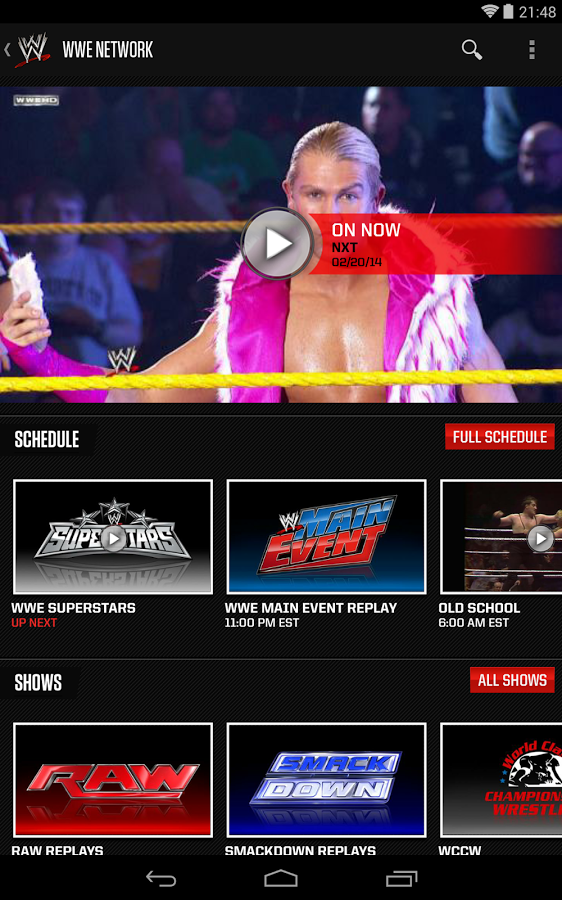 Download the wwe network app